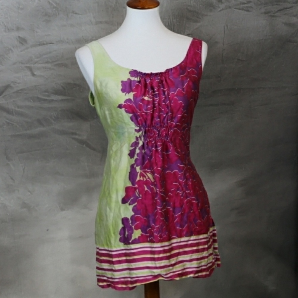 CAbi 100% silk sleeveless tunic top blouse M